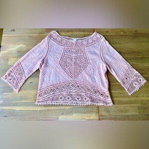 Ultra Pink Crochet Lace Blouse